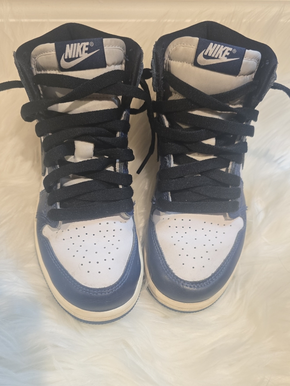 Nike High-Top Sneakers in Navy, White, and Black